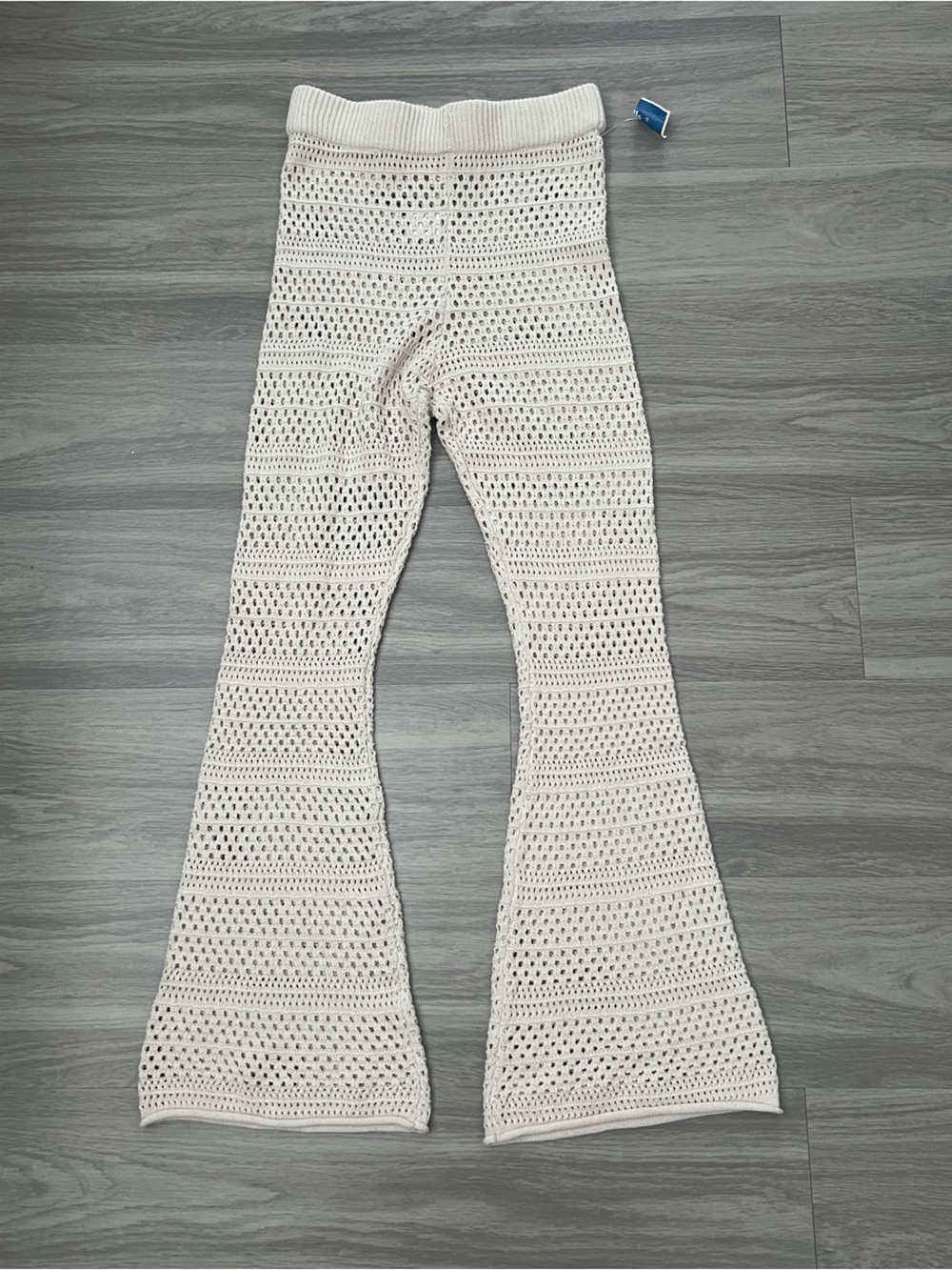 Sincerely Jules XS Cream Crochet Flare Pants Cotton Boho Festival